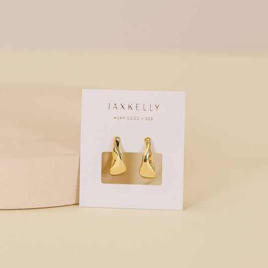 Small Ripple Gold Hoop Earrings | JaxKelly