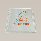 The Shop Sticker | Starlite Theatre by Ballad of the Bird Dog features “Starlite Theatre” in orange script and block letters on a light gradient, inspired by the iconic landmark—perfect for decorating cards, laptops, or notebooks.