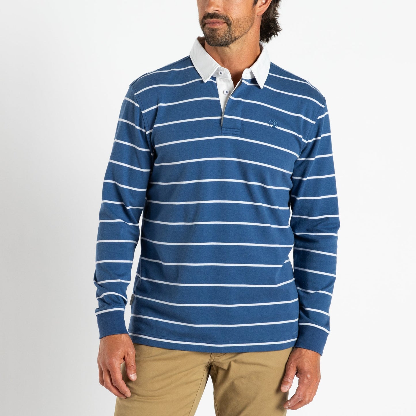 Stripe Rugby Shirt | Varsity Blue | Duck Head - Apparel