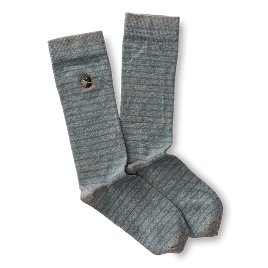 Striped Logo Sock | Duck Head - Varsity Grey - Apparel
