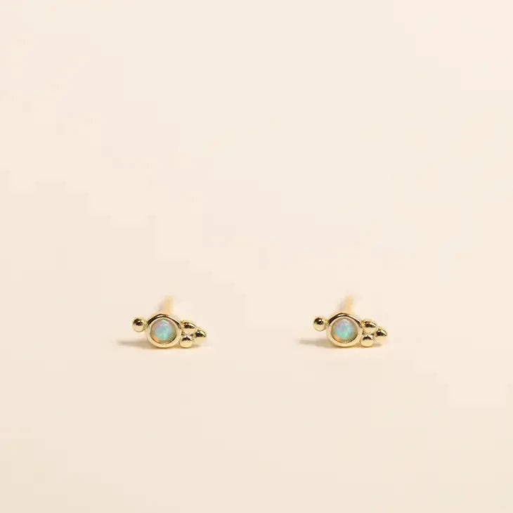 Earrings | Tri Ball Studs - Fire Opal | Jaxkelly -