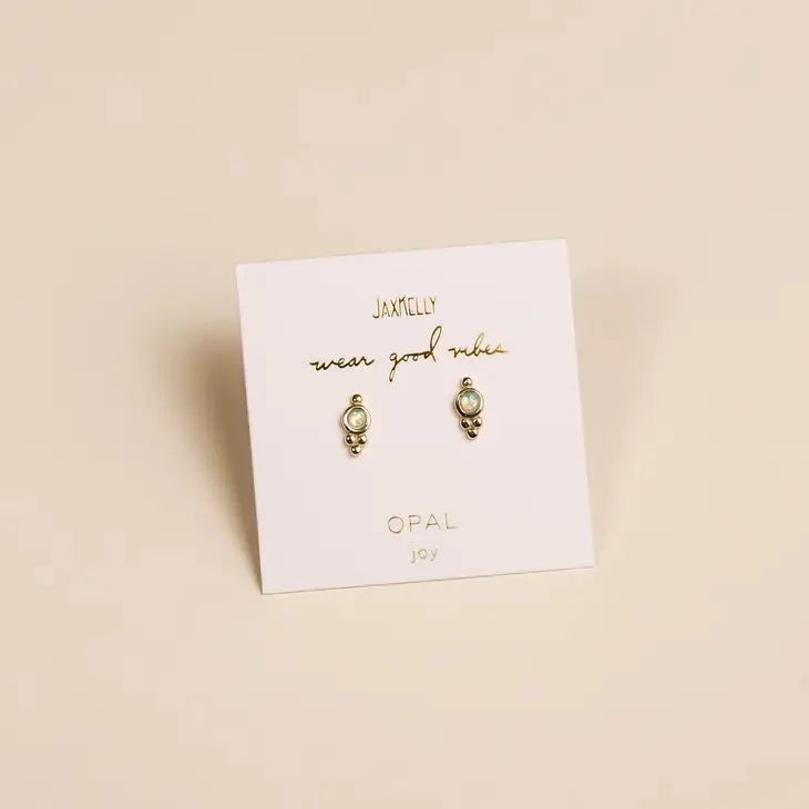 Earrings | Tri Ball Studs - Fire Opal | Jaxkelly -