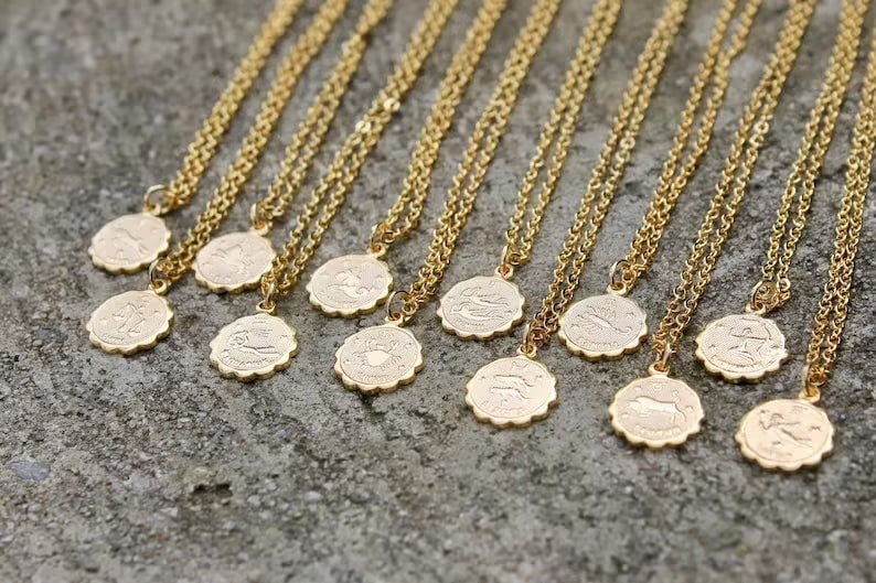 Zodiac Necklace | Vintage Acorn - Aquarius - Accessories