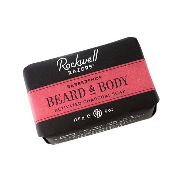 Rockwell Razors Bar Soap With Activated Charcoal And Pink/black Label