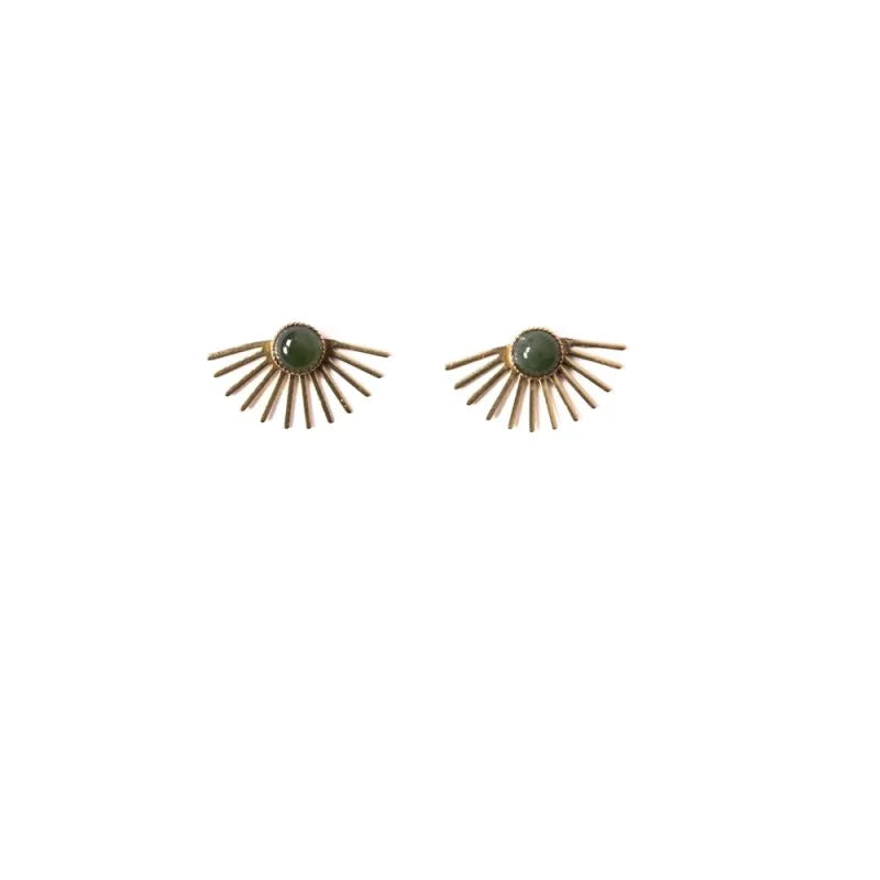 Beam Stud Earrings | Michelle Starbuck Designs - Jade -