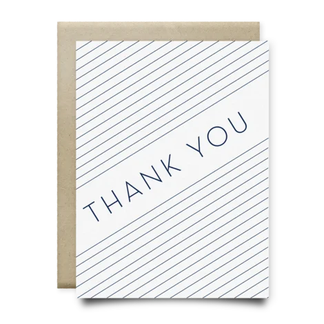Blue Stripes Thank You Card | Anvil Cards - Cards And