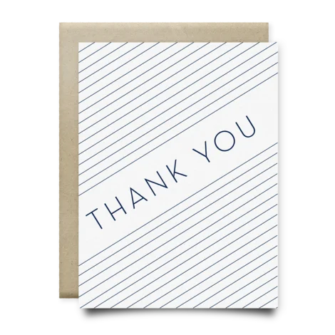 Blue Stripes Thank You Card by Anvil Cards, perfect for sharing Paper Joy moments