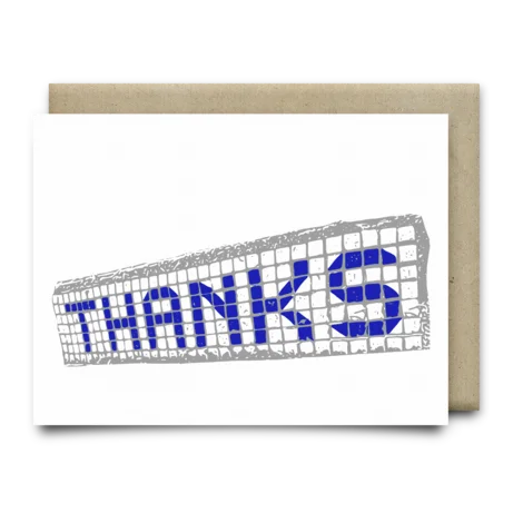 Blue Tiles Thank You Card | Anvil Cards - Cards