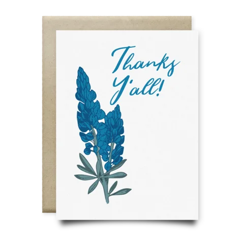Bluebonnets Thanks Yall Card | Anvil Cards - Cards