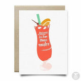 The Bon Temps Rouler Card by Anvil Cards is an A2 linen paper greeting card featuring a red cocktail with fruit and “Laissez les bon temps rouler” on the glass. Blank inside for your personal message.
