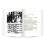 Open book featuring a black-and-white photo of a man by a vehicle and a handwritten note, with text on avant-garde film—mirroring themes in "Book | A Dance with Fred Astaire" from Anthology Editions.