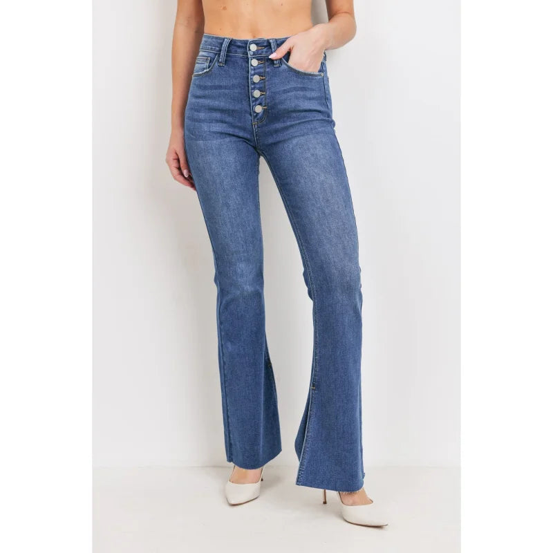 Button Down Flare Jeans | Jbd - Apparel - Blue Jeans - Flare