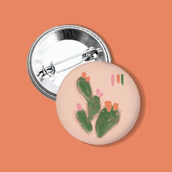 Button | Peachy Prickly | Paige Poppe Art - Accessories -