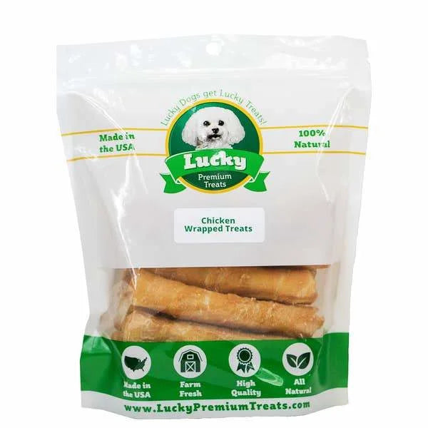 Chicken Wrapped Rawhide | Lucky Premium Treats - 5 Chews -