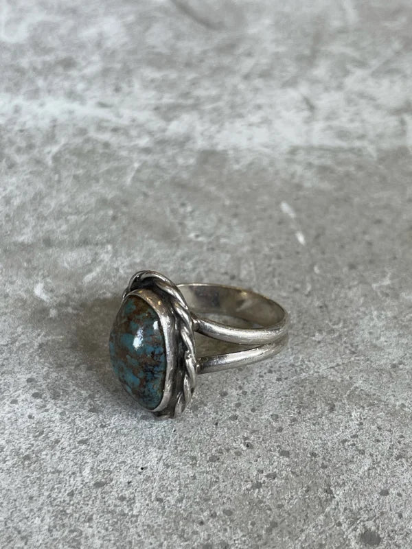 Dark Blue Turquoise Stone Ring | Vintage - Jewelry -