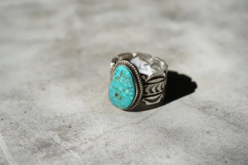 Detailed Band Turquoise Ring | Vintage - Vintage - Men’s