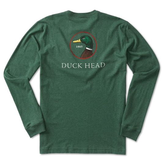 Dh Logo Long Sleeve Tee | Duck Head - Small / Green Heather