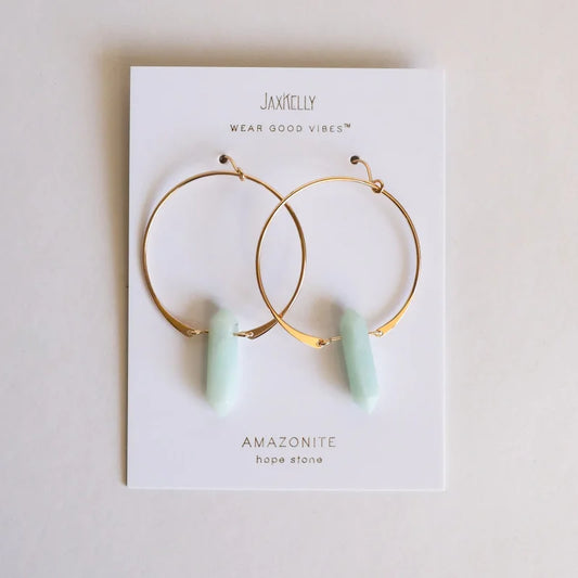 Earrings | Amazonite Hoops | Jaxkelly - Jewelry - Amazonite