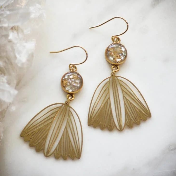 Earrings | Crushed Gemstone Tulip Dangle | Cameoko - Jewelry