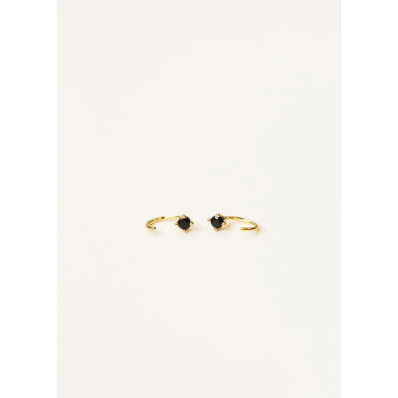 Earrings | Cz Huggies - Black | Jaxkelly - Jewelry -