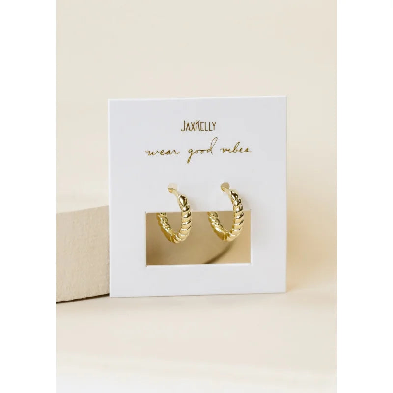 Earrings | Golden Rope Hoops | Jaxkelly - Jewelry - Earring