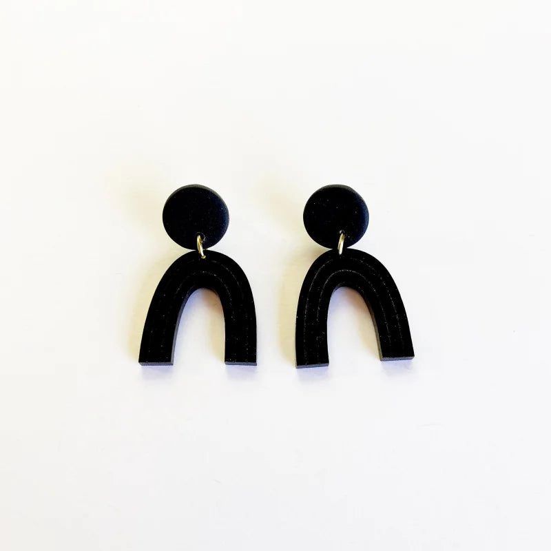 Earrings | Mini Arches | Sigfus Designs - Black - Jewelry -