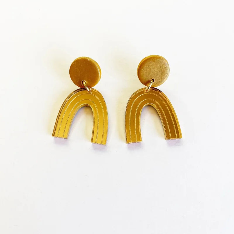 Earrings | Mini Arches | Sigfus Designs - Gold Mirrored -