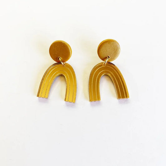 Earrings | Mini Arches | Sigfus Designs - Gold Mirrored -