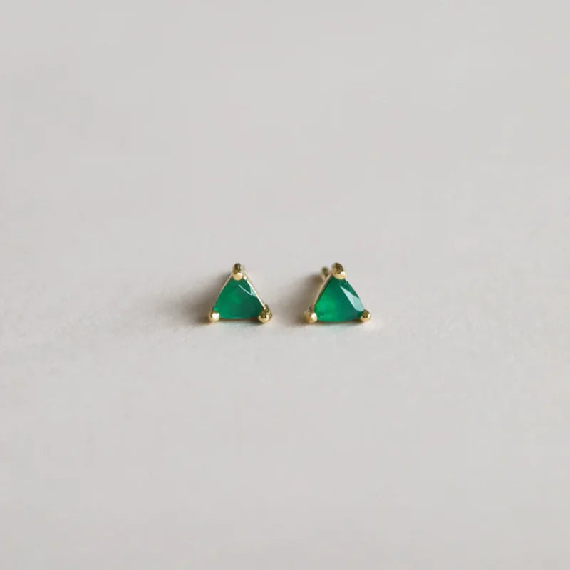 Earrings | Mini Energy Gem Green Onyx | Jaxkelly - Jewelry -