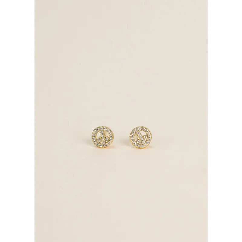 Earrings | Pavé Peace Sign | Jaxkelly - Jewelry - Jewelry -