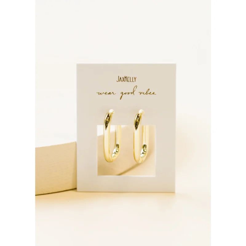 Earrings | Rectangle Hoop | Jaxkelly - Jewelry - Amazonite