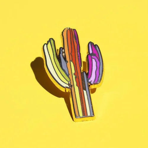 Enamel Pin | Technicolor Saguaro | Paige Poppe Art -