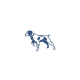 A simple blue outline of a dog standing on a white background, this design pairs perfectly with the Ballad of the Bird Dog Gift Card—an ideal gift from Ballad of the Bird Dog for any dog lover.