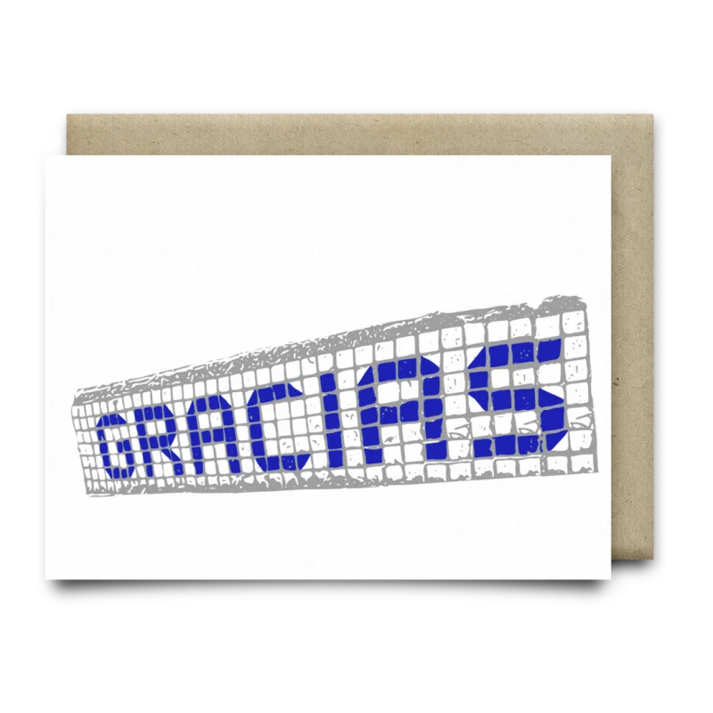 Gracias Blue Tiles Card | Anvil Cards - Cards And Stationery