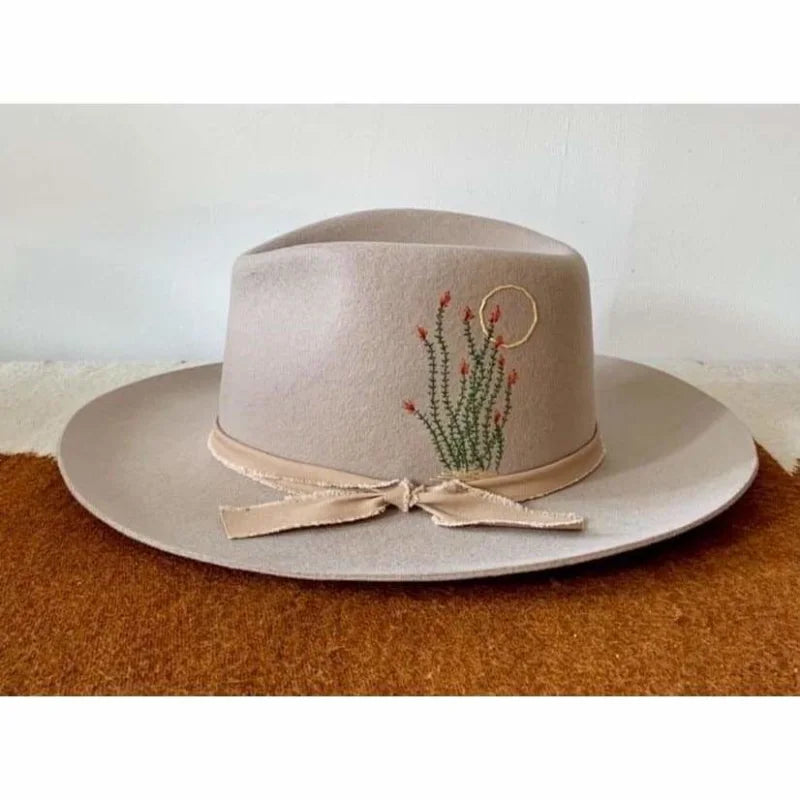 Hand Embroidered Hat | Ocotillo Sun | Diana Dawn Dubuque -