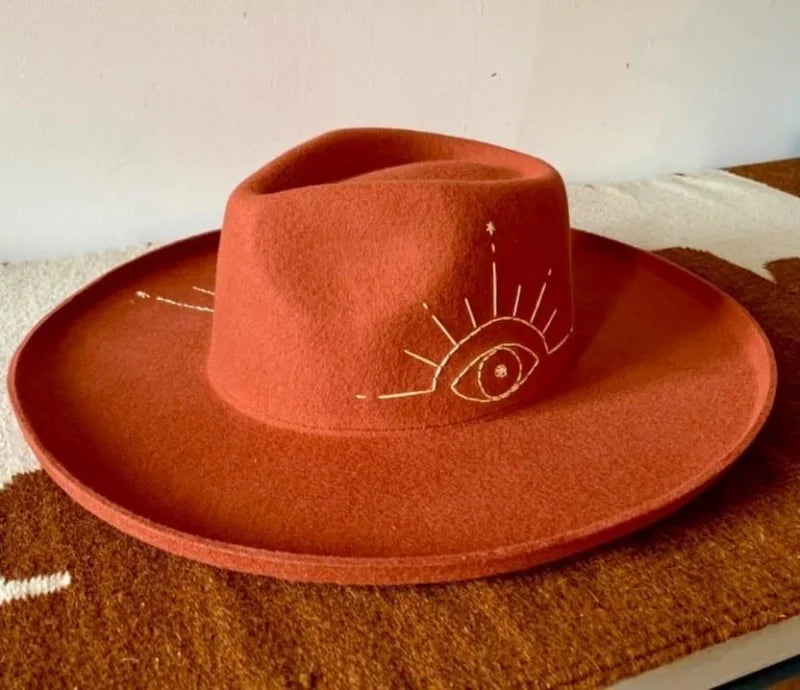 Hand Embroidered Hat | Third Eye | Diana Dawn Dubuque -