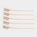 Five Otter Wax Horsehair Cleaning Brushes with ergonomic handles are arranged in parallel on a plain white background.