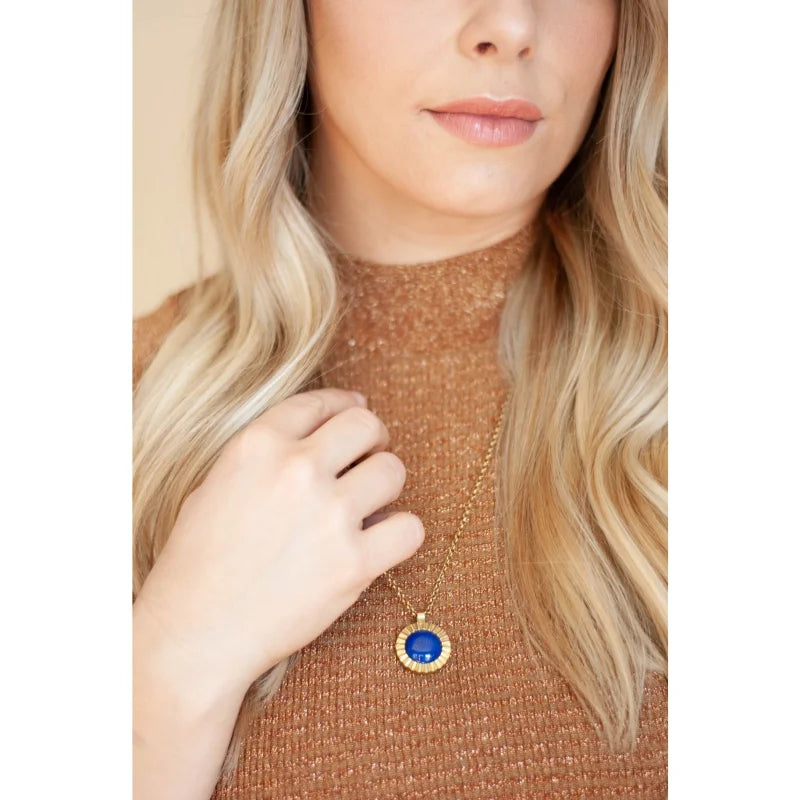 Lapis Starburst Pendant Necklace | Michelle Starbuck Designs