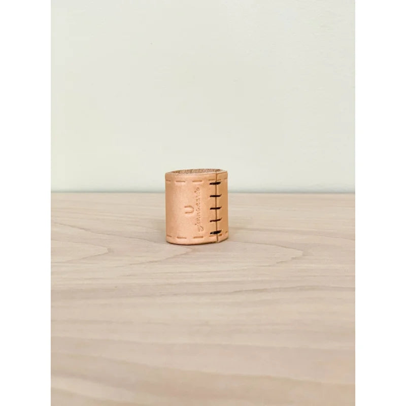 ’copper Ring With Black Line On Leather Bandana Slide’