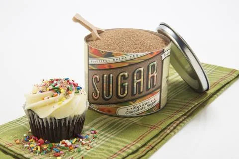Mexican Chocolate Sugar By Beautiful Briny Sea - Cupcake And Sugar Can On Table