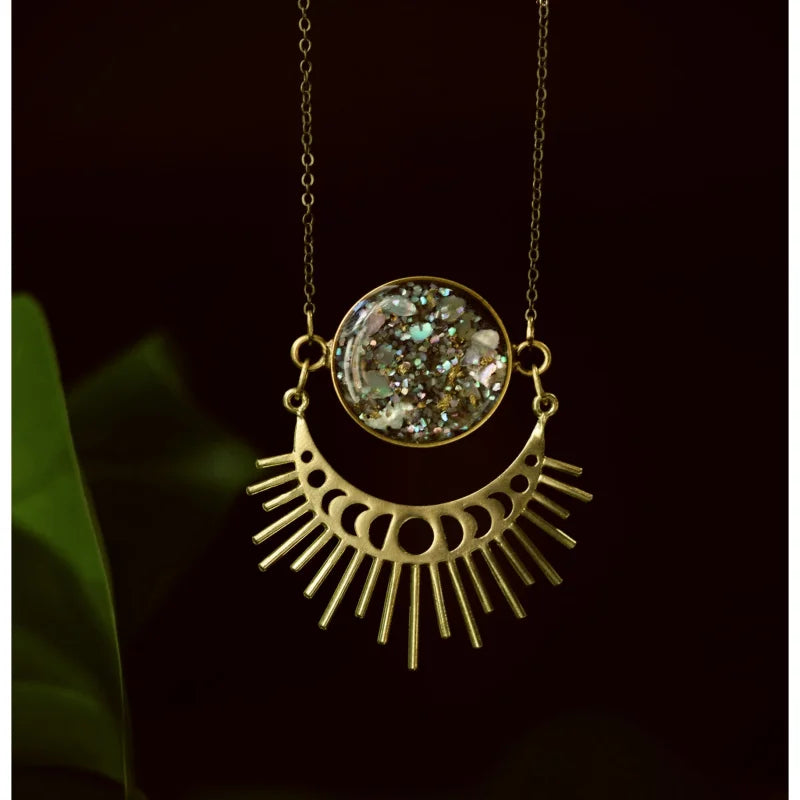 Necklace | Moonphase Starburst Statement | Cameoko - Jewelry