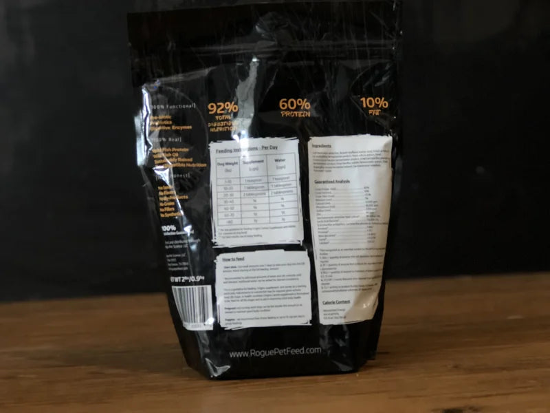 Bag of Origins Canine Supplement from Rogue Pet Feed showcasing premium pet nutrition