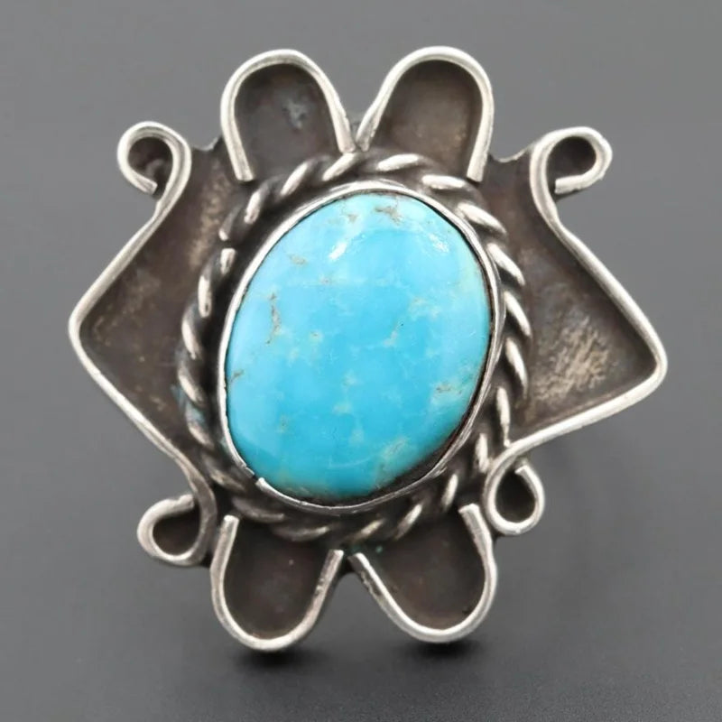 Oval Cabochon Turquoise Ring | Vintage - Vintage - Native