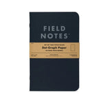 The Field Notes Pitch Black Notebook 2-Pack includes two 64-page notebooks with dot-graph paper, perfect for organized note-taking.