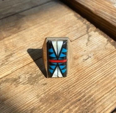 Rectangle Multi-stone Ring | Vintage - Jewelry - Turquoise