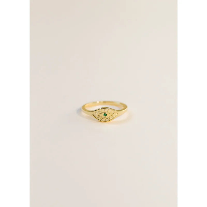 Ring | Emerald Evil Eye | Jaxkelly - 6 - Jewelry - Emerald -