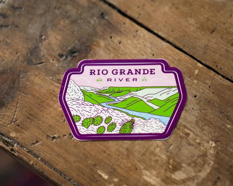 Rio Grande River Sticker On Wooden Table | Sendero Provisions Co.
