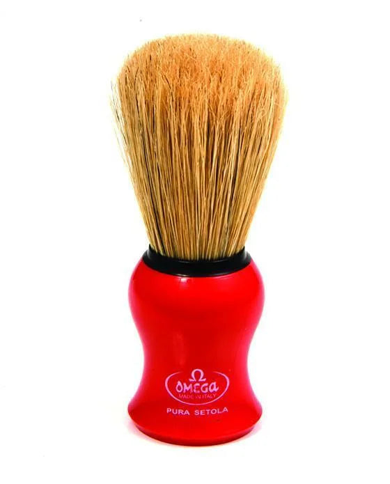 Shave Brush | Red | Omega - Men’s Grooming - Boar Bristle
