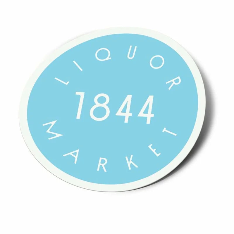 Shop Sticker | 1844 Liquor Market - Round Logo - Blue - Shop