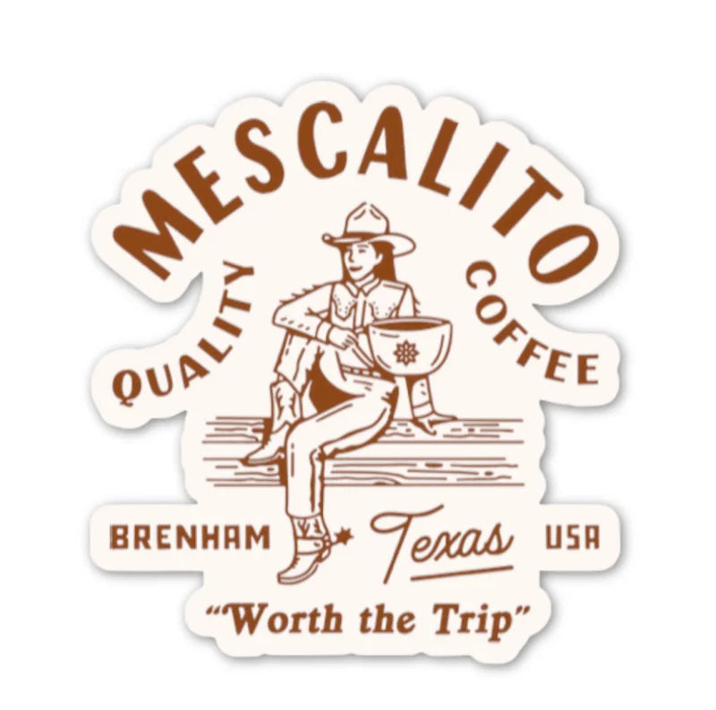 Shop Sticker | Mescalito Logo Coffee - Cowgirl Black Flower